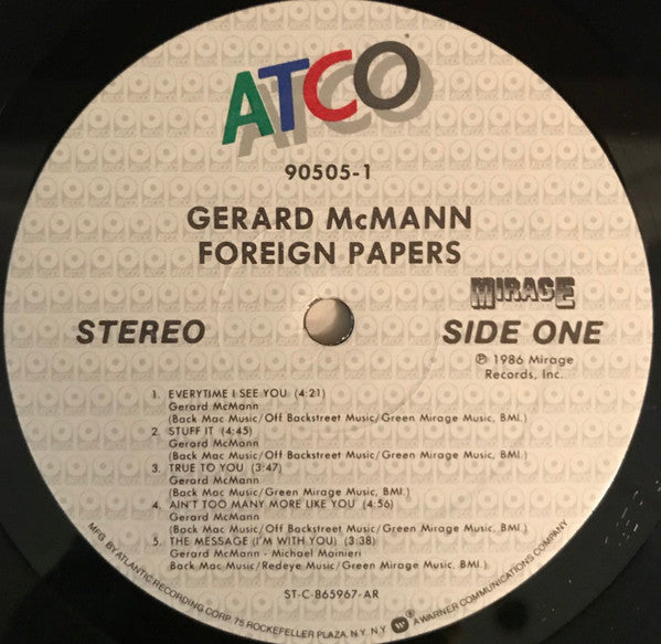 Gerard McMann : Foreign Papers (LP, Album, AR )