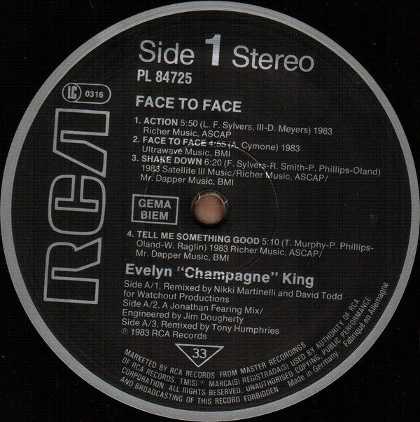 Evelyn King : Face To Face (LP, Album)
