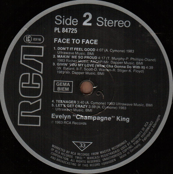 Evelyn King : Face To Face (LP, Album)
