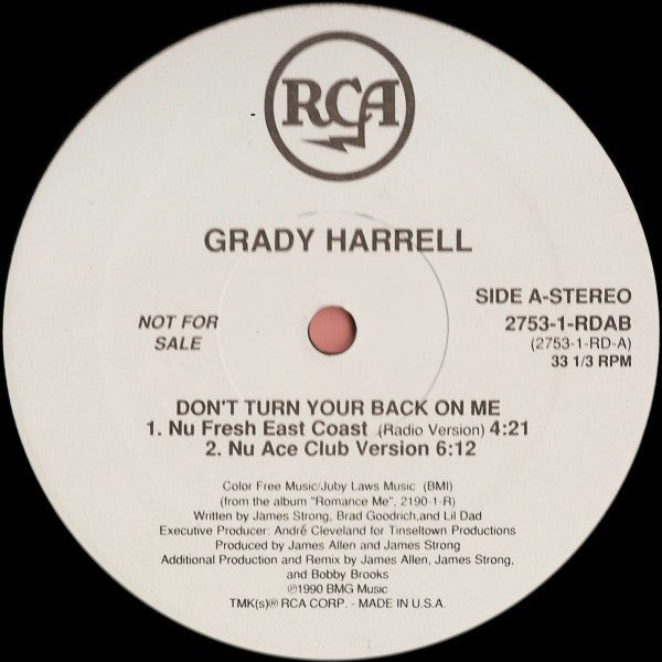 Grady Harrell : Don't Turn Your Back On Me (12", Promo)