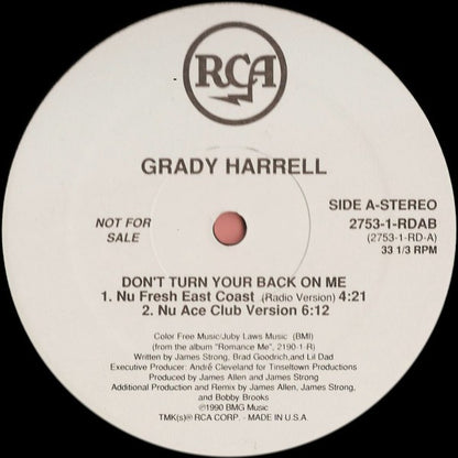 Grady Harrell : Don't Turn Your Back On Me (12", Promo)
