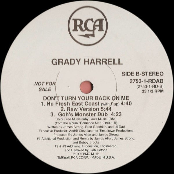 Grady Harrell : Don't Turn Your Back On Me (12", Promo)