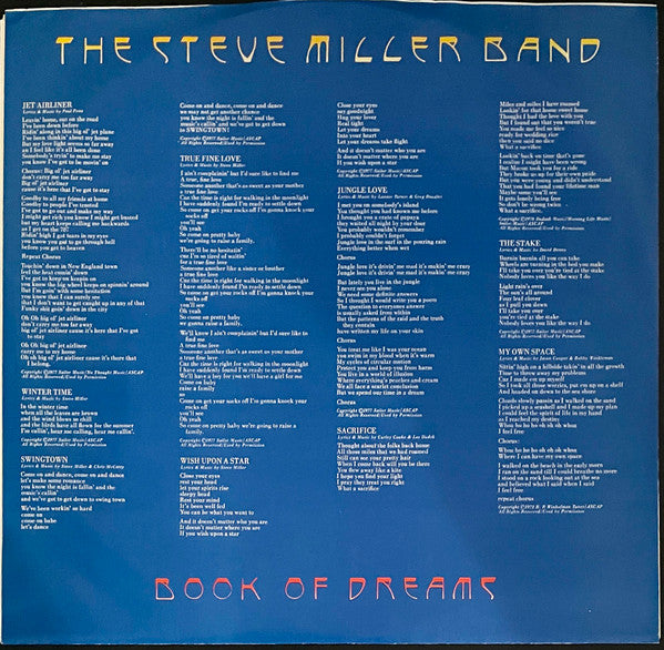 Steve Miller Band : Book Of Dreams (LP, Album, Ind)