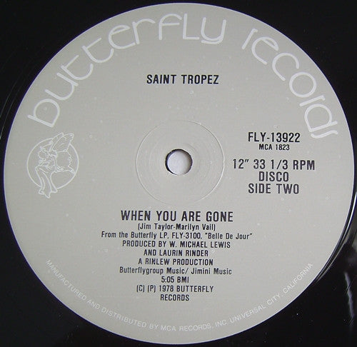 Saint Tropez : Fill My Life With Love / When You Are Gone (12", Single)