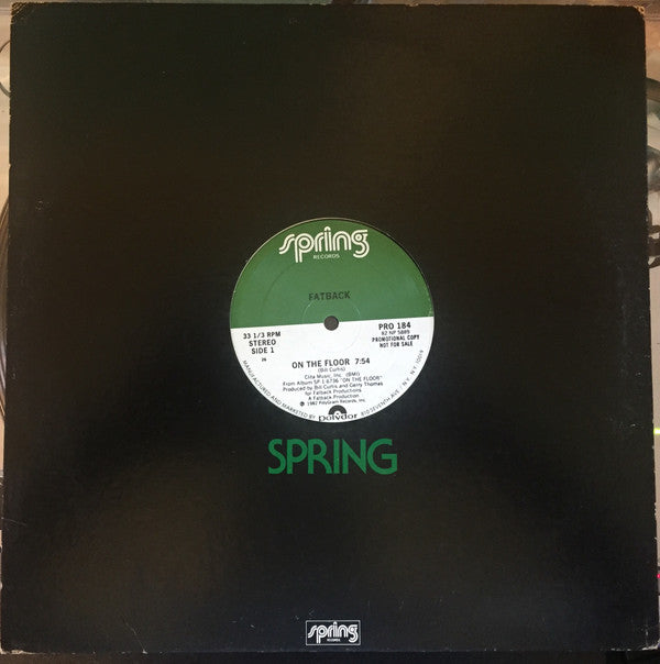 The Fatback Band : On The Floor (12", Promo, 26,)