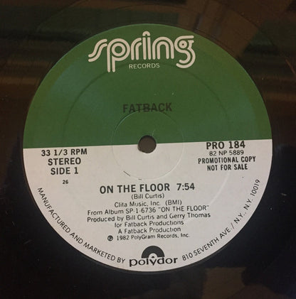 The Fatback Band : On The Floor (12", Promo, 26,)