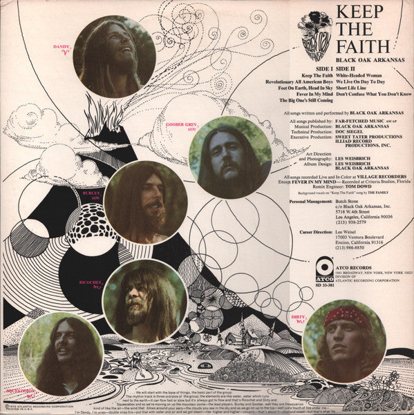 Black Oak Arkansas : Keep The Faith (LP, Album, Club, CRC)