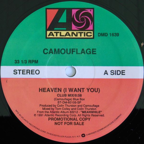 Camouflage : Heaven (I Want You) (12", Promo)
