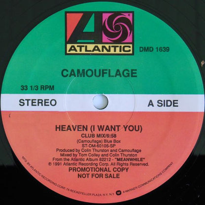 Camouflage : Heaven (I Want You) (12", Promo)