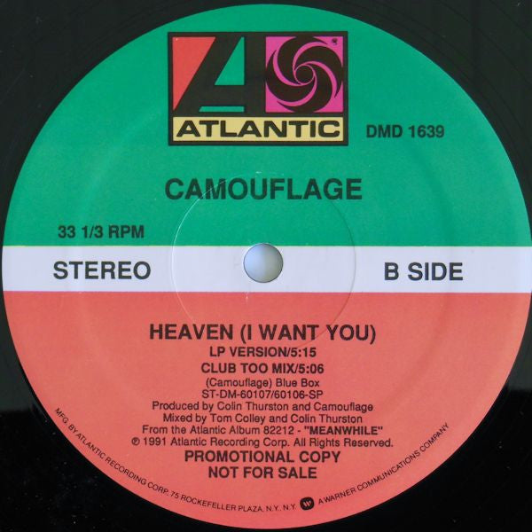 Camouflage : Heaven (I Want You) (12", Promo)