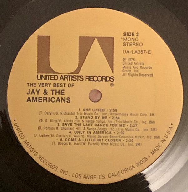 Jay & The Americans : The Very Best Of Jay & The Americans (LP, Comp, RE)