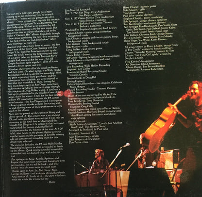 Harry Chapin : Greatest Stories - Live (2xLP, RE, AR )