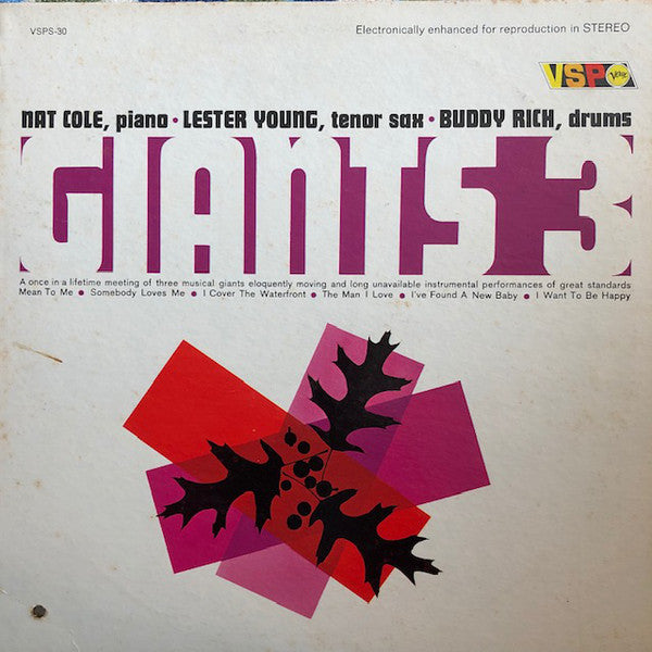 Lester Young - Nat King Cole - Buddy Rich : Giants 3 (LP, Album, RE)