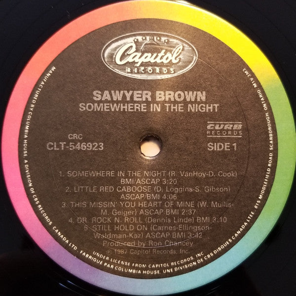 Sawyer Brown : Somewhere In The Night (LP, Album, Club)