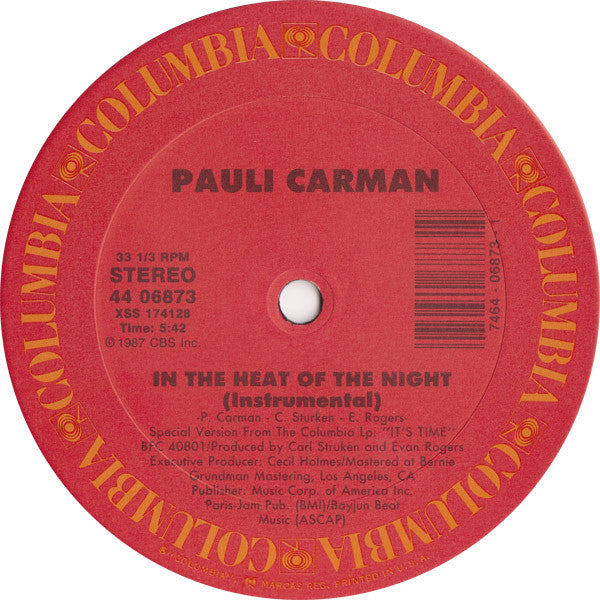 Pauli Carman : In The Heat Of The Night (12", Single)