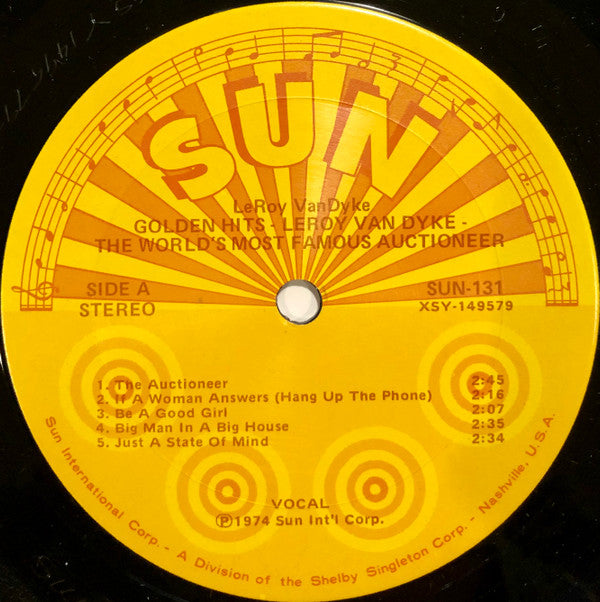 Leroy Van Dyke : Golden Hits: The World's Most Famous Auctioneer (LP, Comp)