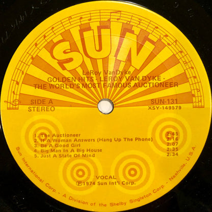 Leroy Van Dyke : Golden Hits: The World's Most Famous Auctioneer (LP, Comp)