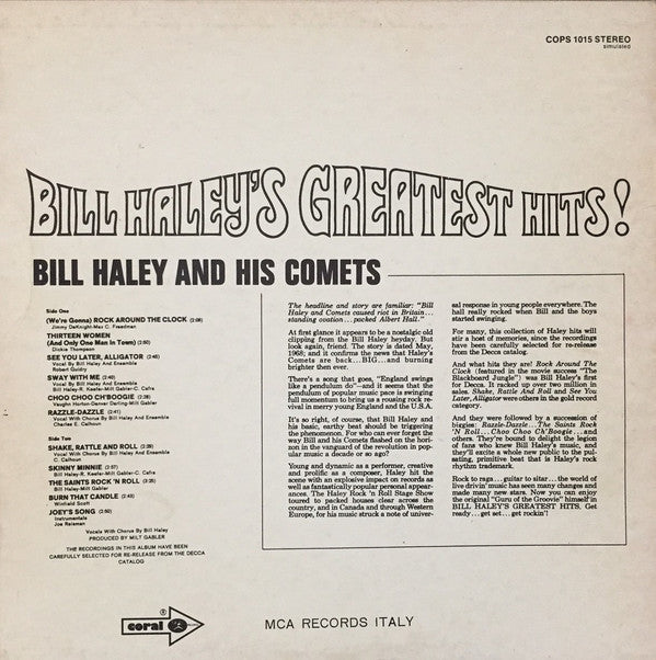 Bill Haley And His Comets : Bill Haley's Greatest Hits! (LP, Comp)