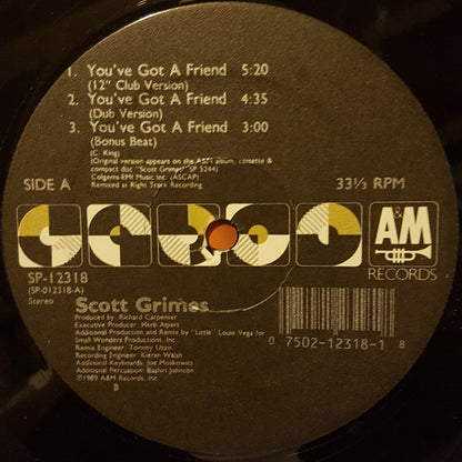 Scott Grimes : You've Got A Friend (12", Maxi)