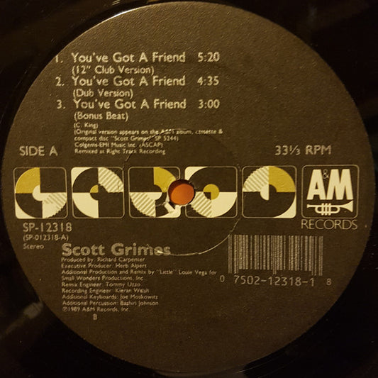 Scott Grimes : You've Got A Friend (12", Maxi)