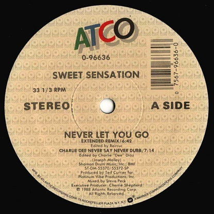 Sweet Sensation : Never Let You Go (12", Single, SRC)