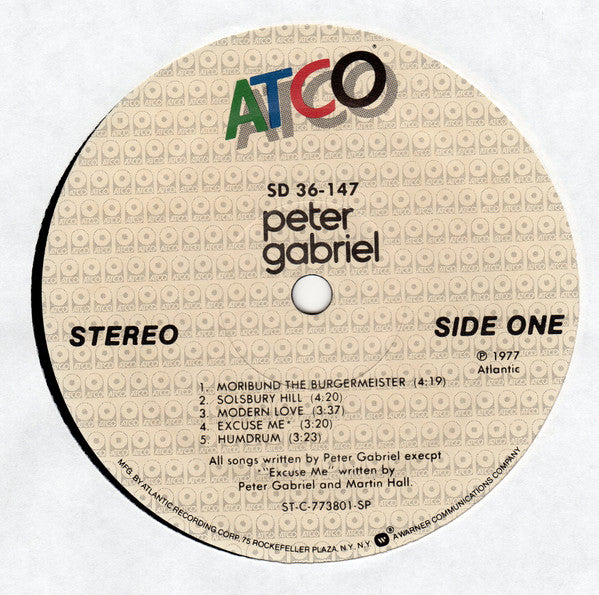 Peter Gabriel : Peter Gabriel (LP, Album, RE, SP )