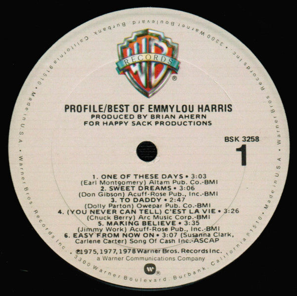 Emmylou Harris : Profile / Best Of Emmylou Harris (LP, Comp, Jac)