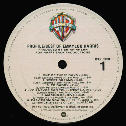 Emmylou Harris : Profile / Best Of Emmylou Harris (LP, Comp, Jac)