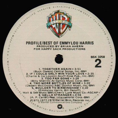 Emmylou Harris : Profile / Best Of Emmylou Harris (LP, Comp, Jac)