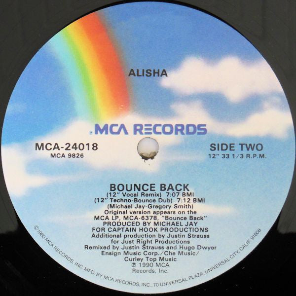 Alisha : Bounce Back (12", Single)