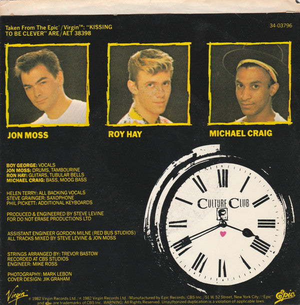 Culture Club : Time (Clock Of The Heart) (7", Single, Styrene, Pit)