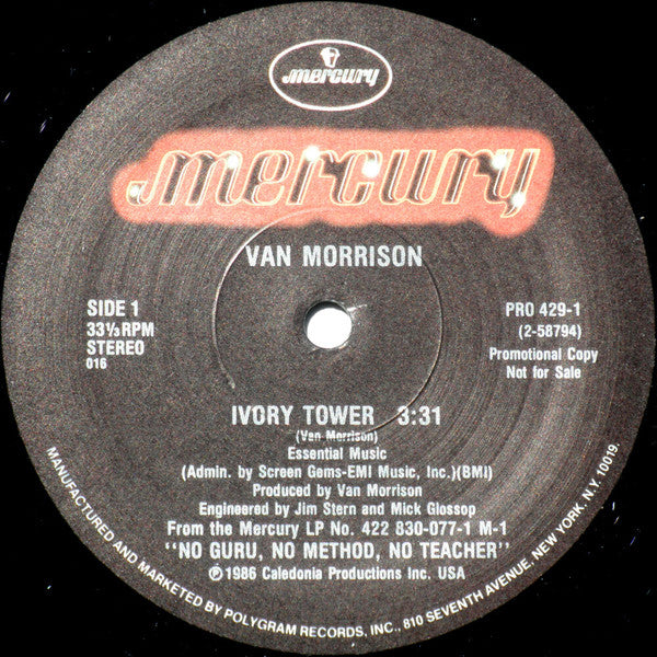 Van Morrison : Ivory Tower (12", Single, Promo)