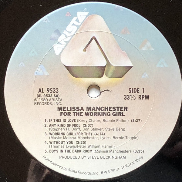 Melissa Manchester : For The Working Girl (LP, Album, Mon)
