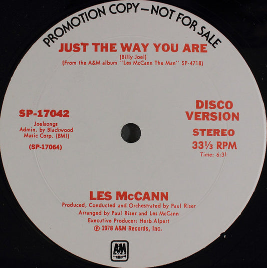 Les McCann : Just The Way You Are (12", Promo)