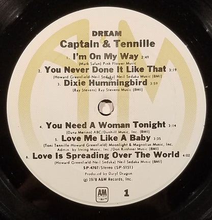 Captain And Tennille : Dream (LP, Album, Ric)