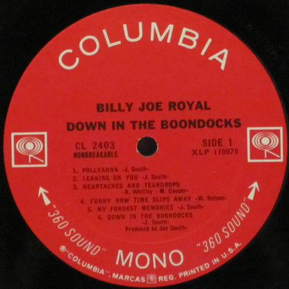 Billy Joe Royal : Down In The Boondocks (LP, Album, Mono)
