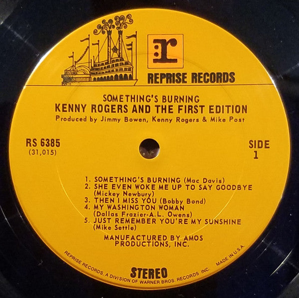 Kenny Rogers & The First Edition : Something's Burning (LP, Album, RP, Ind)