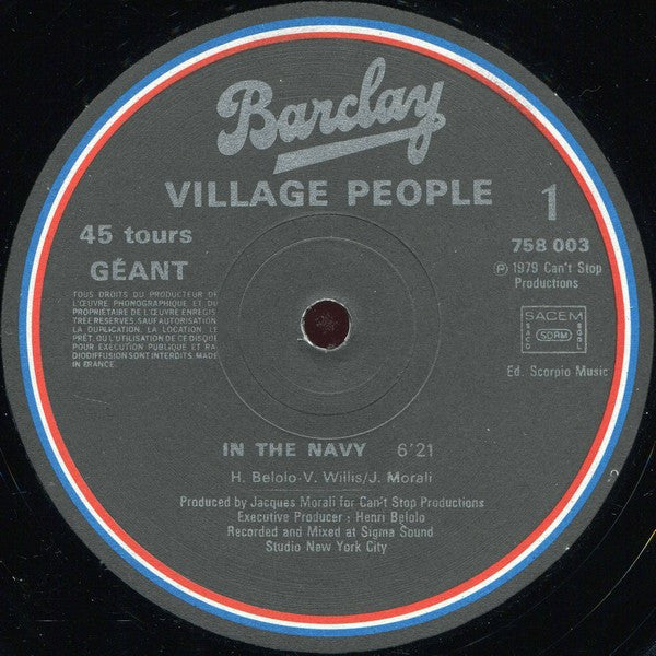 Village People : In The Navy (12", Maxi, Ltd)