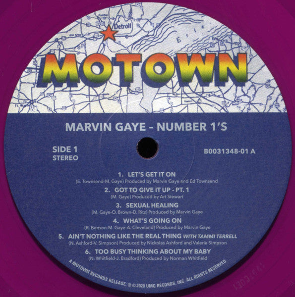Marvin Gaye : Number 1's (LP, Album, Comp, Ltd, RE, Pur)