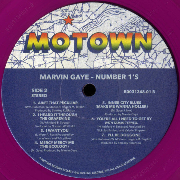 Marvin Gaye : Number 1's (LP, Album, Comp, Ltd, RE, Pur)
