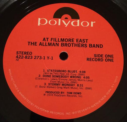 The Allman Brothers Band : The Allman Brothers Band At Fillmore East (2xLP, Album, RE)