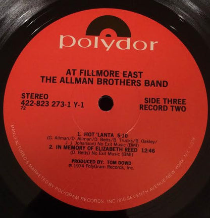 The Allman Brothers Band : The Allman Brothers Band At Fillmore East (2xLP, Album, RE)
