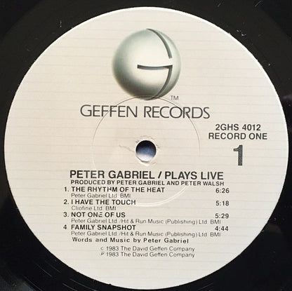 Peter Gabriel : Plays Live (2xLP, Album, Jac)