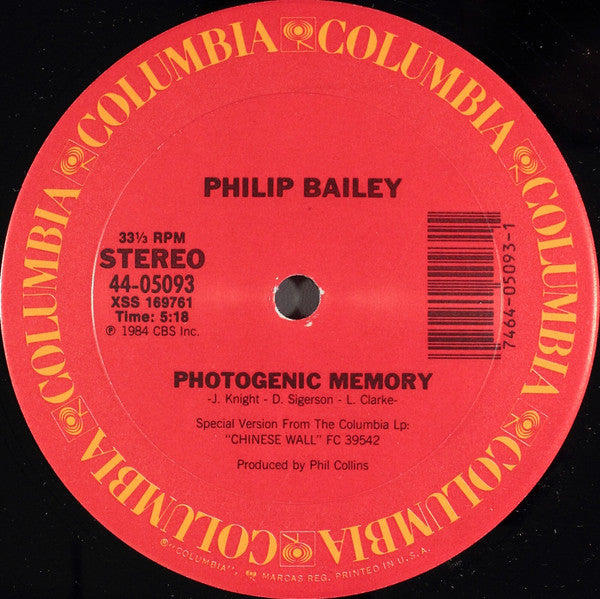 Philip Bailey : Photogenic Memory (12")