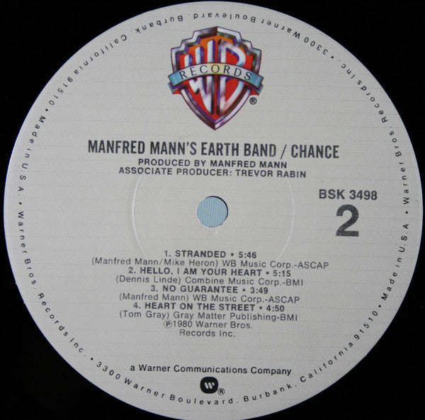 Manfred Mann's Earth Band : Chance (LP, Album, Jac)