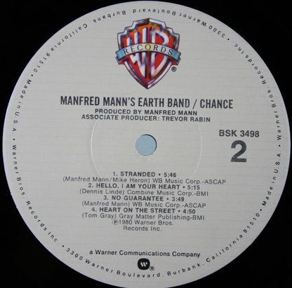 Manfred Mann's Earth Band : Chance (LP, Album, Jac)