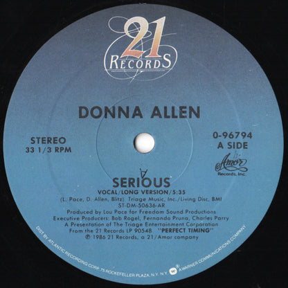 Donna Allen : Serious (12", Single, AR)
