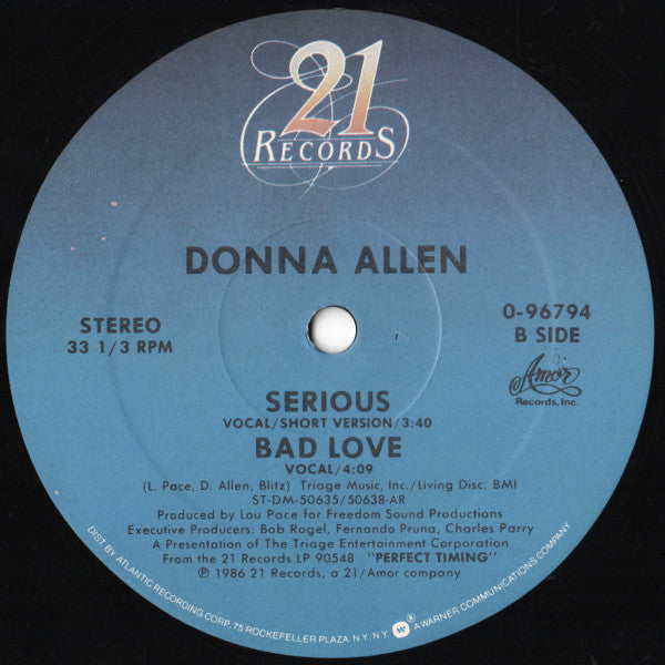 Donna Allen : Serious (12", Single, AR)