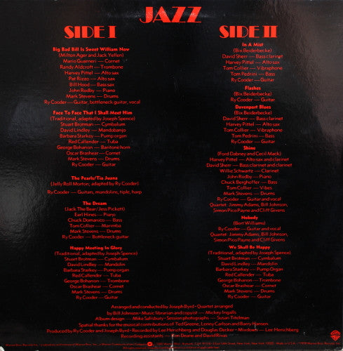 Ry Cooder : Jazz (LP, Album)