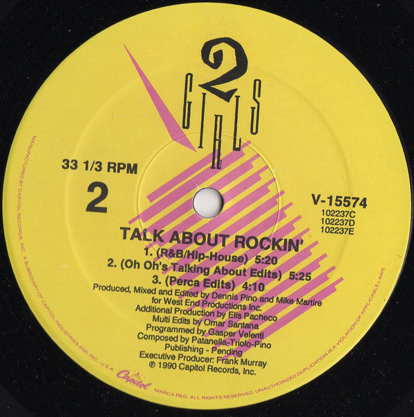 2 Girls : Talk About Rockin' (12")